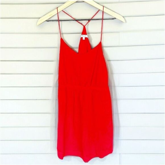 Madewell Women's Silk Starview Cami Dress Size 00 Red Sleeveless Summer Short - Picture 2 of 5